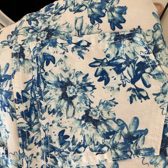 Garnet Hill Floral Jeans Blue White Size 10 (31x27) EUC coastal grandma - Picture 15 of 15